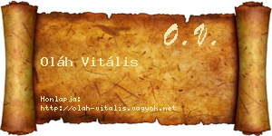 Oláh Vitális névjegykártya